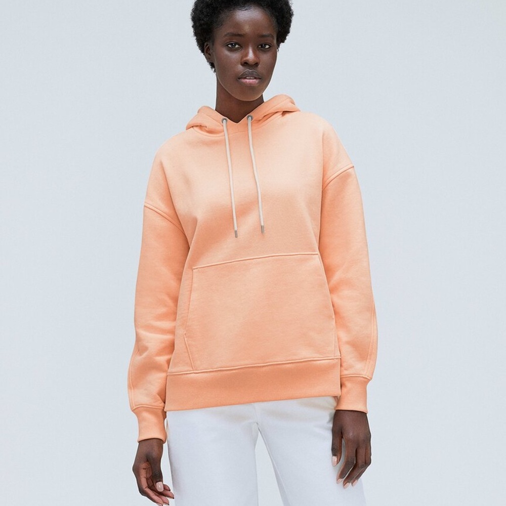 Women's Everlane The Track Organic Popover Hoodie Orange Size Small New W/ Tags